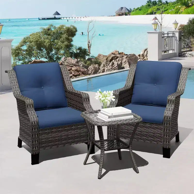 UPTIOT Premium Outdoor Lounge Set with Rotating Chairs and Coffee Table