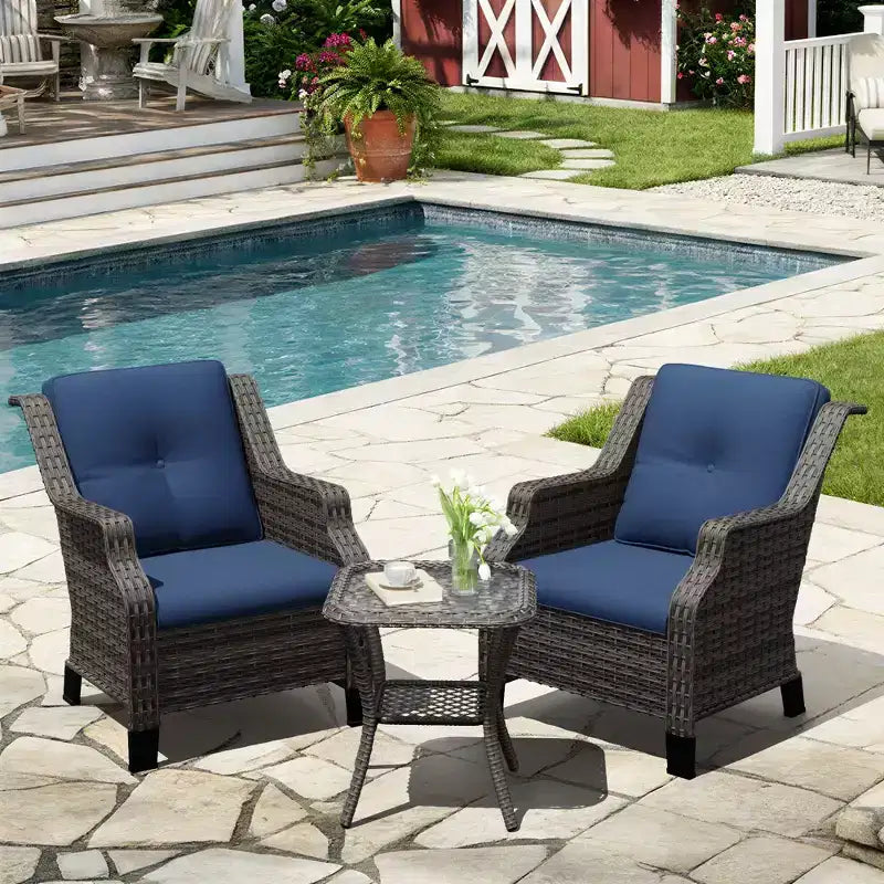 UPTIOT Premium Outdoor Lounge Set with Rotating Chairs and Coffee Table