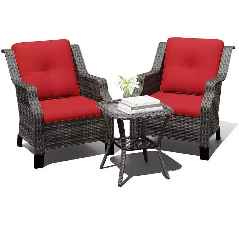 UPTIOT Premium Outdoor Lounge Set with Rotating Chairs and Coffee Table