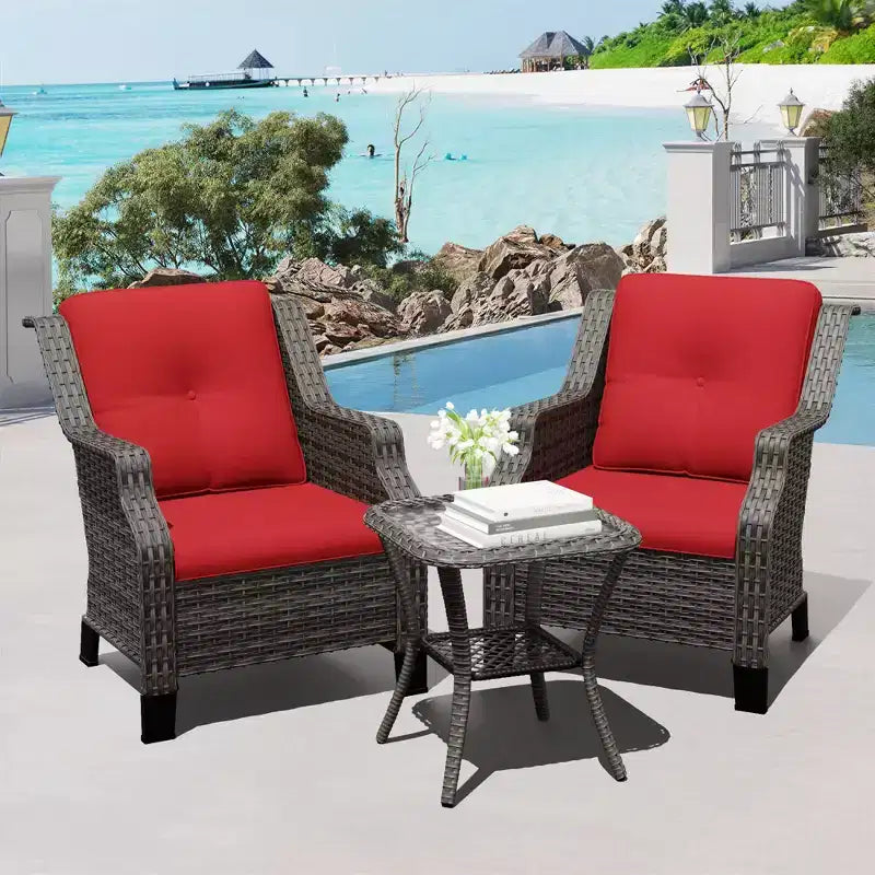 UPTIOT Premium Outdoor Lounge Set with Rotating Chairs and Coffee Table