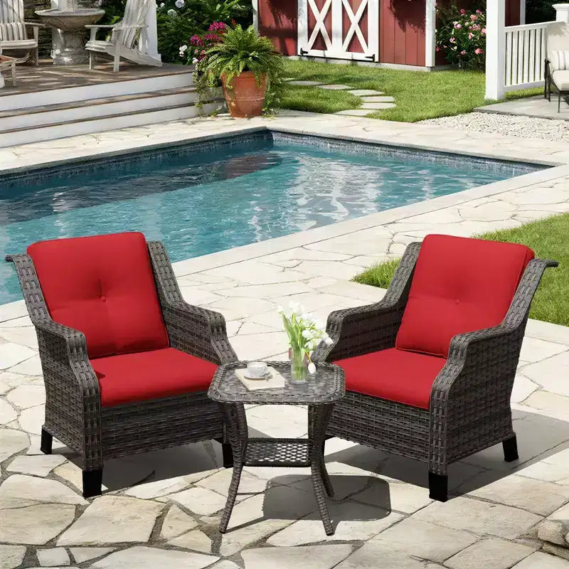 UPTIOT Premium Outdoor Lounge Set with Rotating Chairs and Coffee Table
