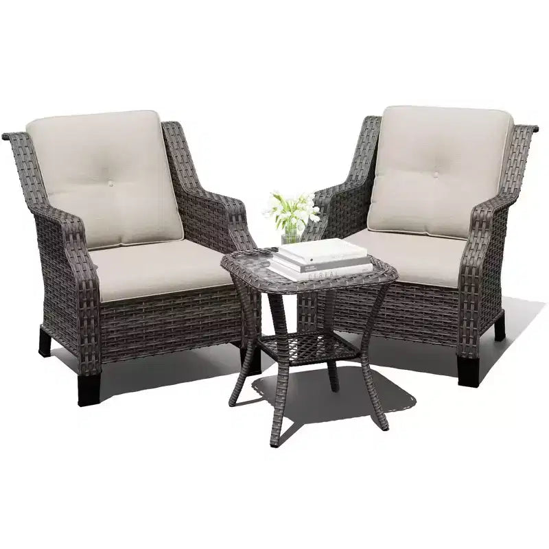 UPTIOT Premium Outdoor Lounge Set with Rotating Chairs and Coffee Table