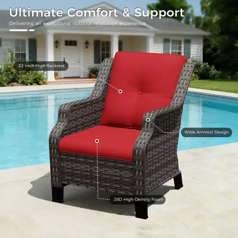 UPTIOT Premium Outdoor Lounge Set with Rotating Chairs and Coffee Table