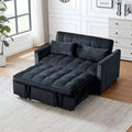 Cement Gray 3 in 1 Velvet Convertible Sleeper Sofa Bed with Pillows and Pockets, Modern Pull Out Couch Bed, Adjustable Backrest