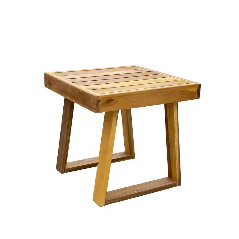 GDFStudio Camille Acacia Wood Outdoor Lounge Chair and Ottoman Set with Cushions
