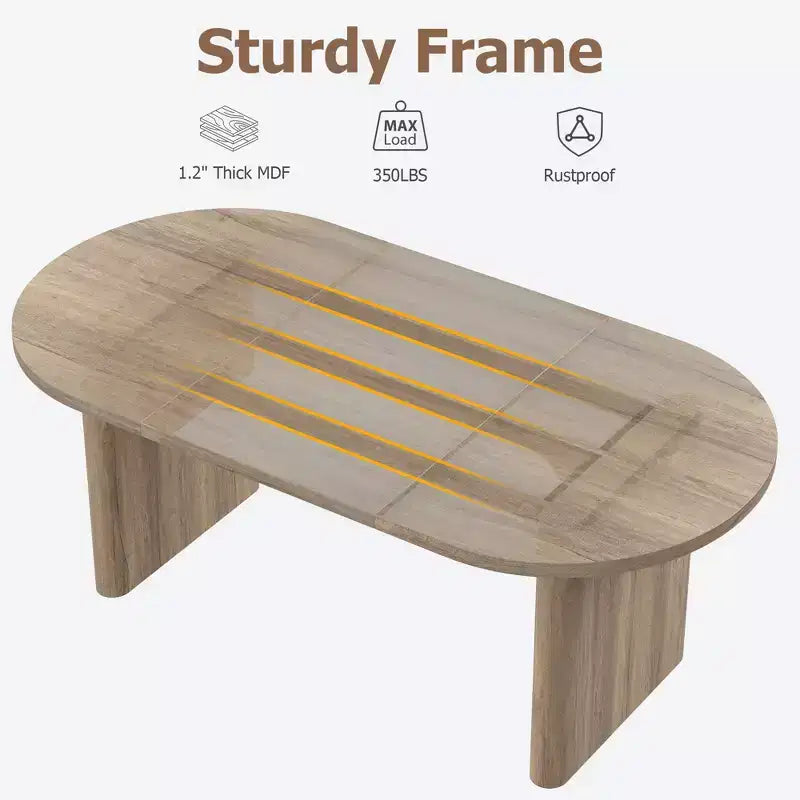 Oval Dining Table Set with Upholstered Dining Chairs, Kitchen Table with Sturdy Wood Base, High Back Solid Wood Dining Chair for Kitchen