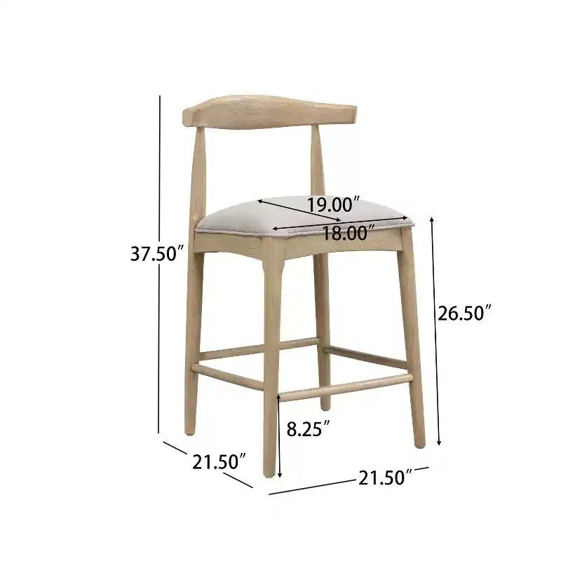 Christopher Knight Home Robert 3 Piece Farmhouse Rubberwood Upholstered Counter Height Dining Chairs with Fluted Table