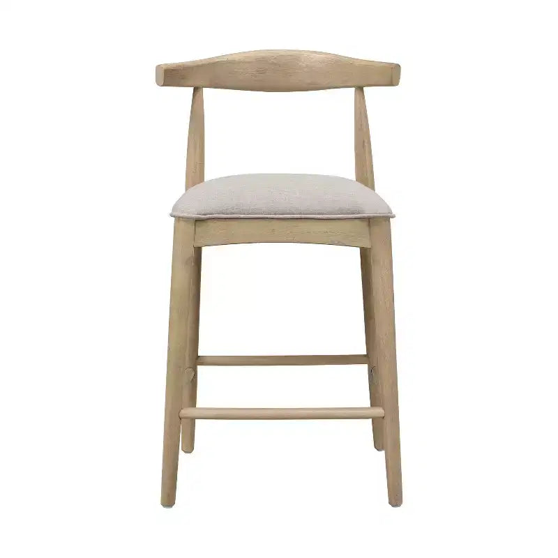 Christopher Knight Home Robert 3 Piece Farmhouse Rubberwood Upholstered Counter Height Dining Chairs with Fluted Table