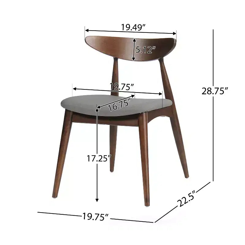 Modern Dining Set for 4, 5 Pieces Rectangular Solid Wood Table Set with 4 Upholstered Chairs for Small Space Kitchen