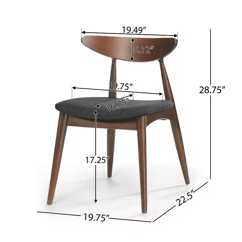 Modern Dining Set for 4, 5 Pieces Rectangular Solid Wood Table Set with 4 Upholstered Chairs for Small Space Kitchen