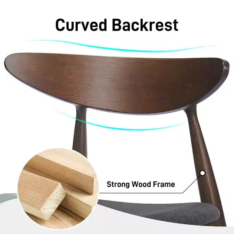 Modern Dining Set for 4, 5 Pieces Rectangular Solid Wood Table Set with 4 Upholstered Chairs for Small Space Kitchen