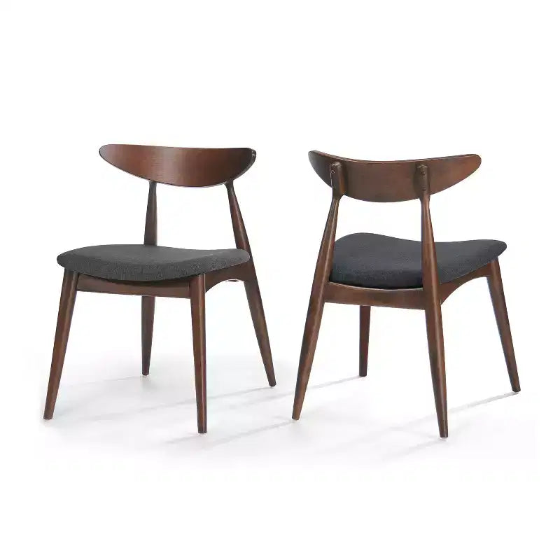 Modern Dining Set for 4, 5 Pieces Rectangular Solid Wood Table Set with 4 Upholstered Chairs for Small Space Kitchen