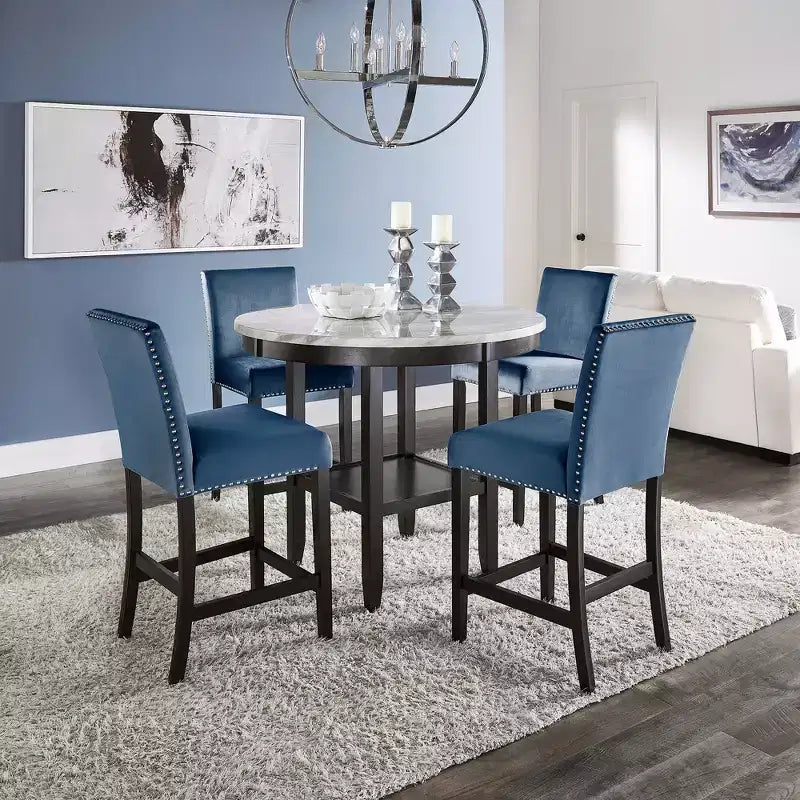 Banforth Dining Set - 5-Piece - Blue - iNSPIRE Q