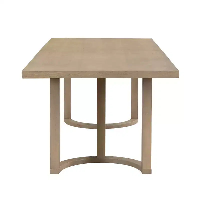 Christopher Knight Home Harish Modern 7 Piece Rubberwood Linen Upholstered Dining Set with Rectangular Table