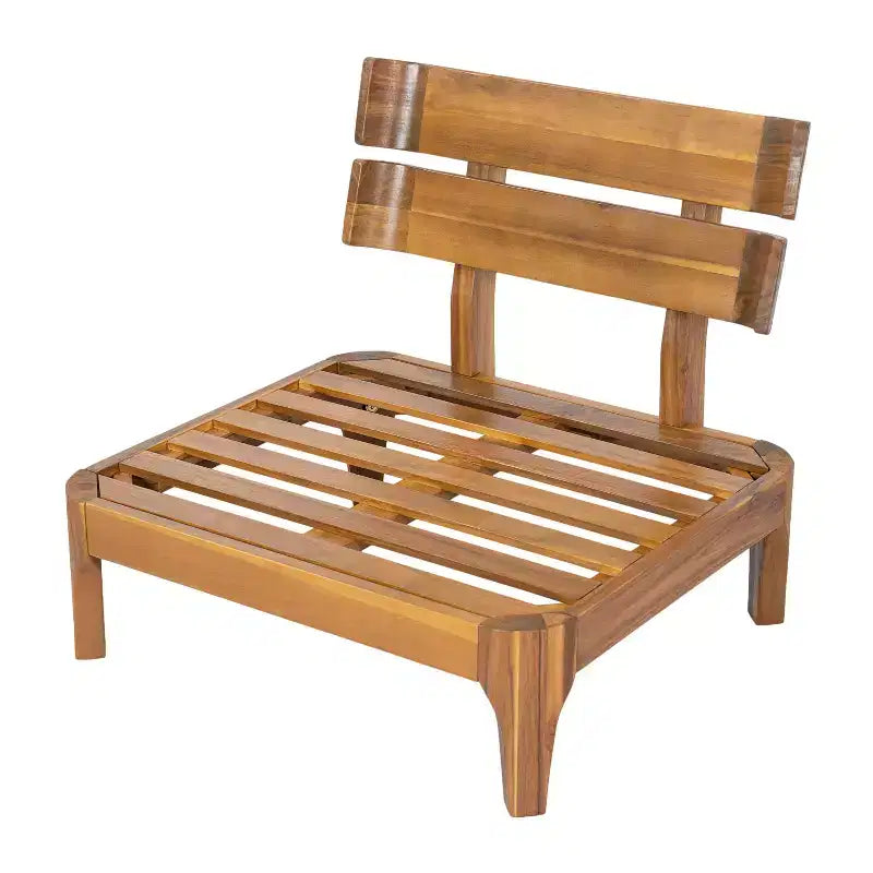 Christopher Knight Home Nikhil Modern 3 Piece Acacia Patio Chat Set with Cushion (Table Not Included)