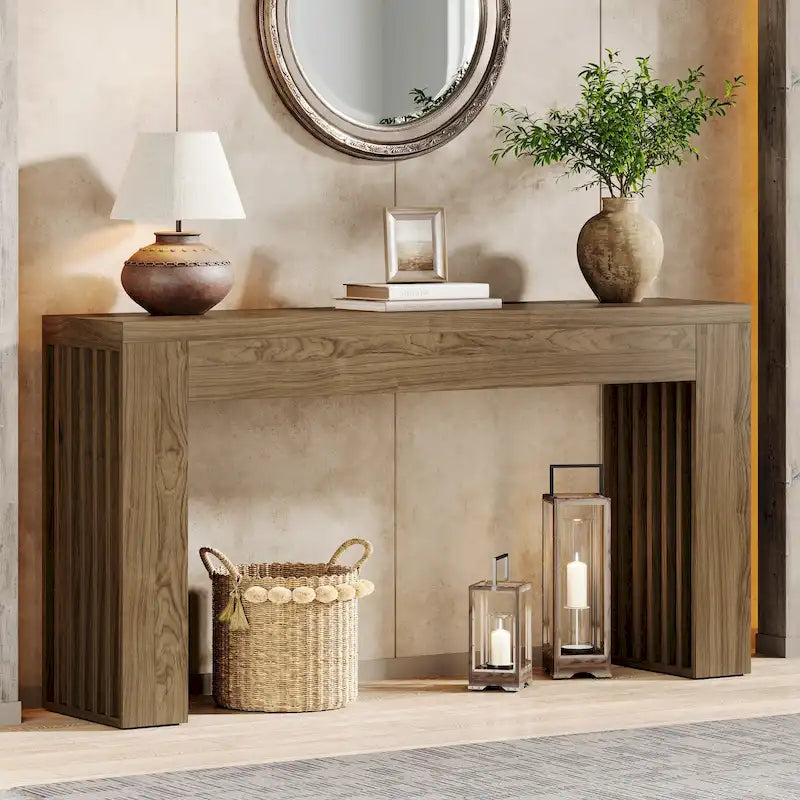 Console de style campagnard en bois composite de 150 cm