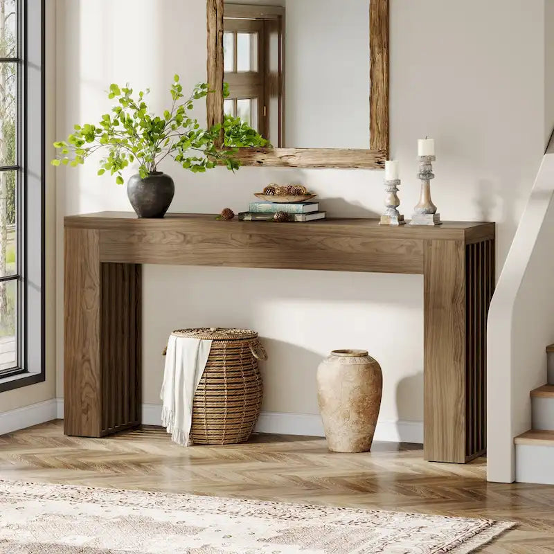 Console de style campagnard en bois composite de 150 cm