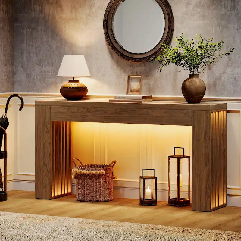 Console de style campagnard en bois composite de 150 cm