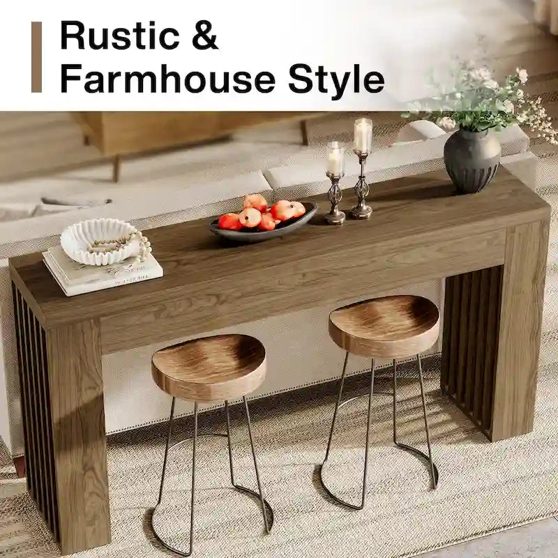Console de style campagnard en bois composite de 150 cm