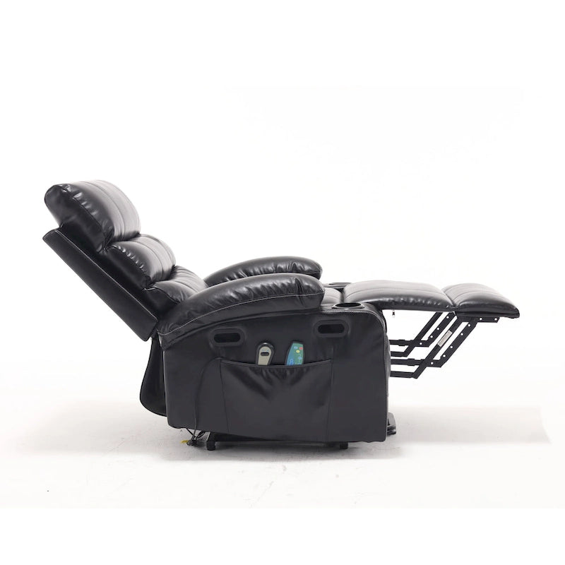 Fauteuil inclinable releveur avec 8 points de massage, chaleur lombaire et porte-gobelets — Pour seniors