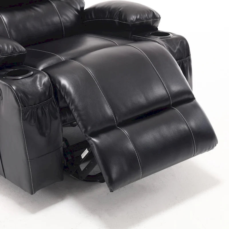 Fauteuil inclinable releveur avec 8 points de massage, chaleur lombaire et porte-gobelets — Pour seniors