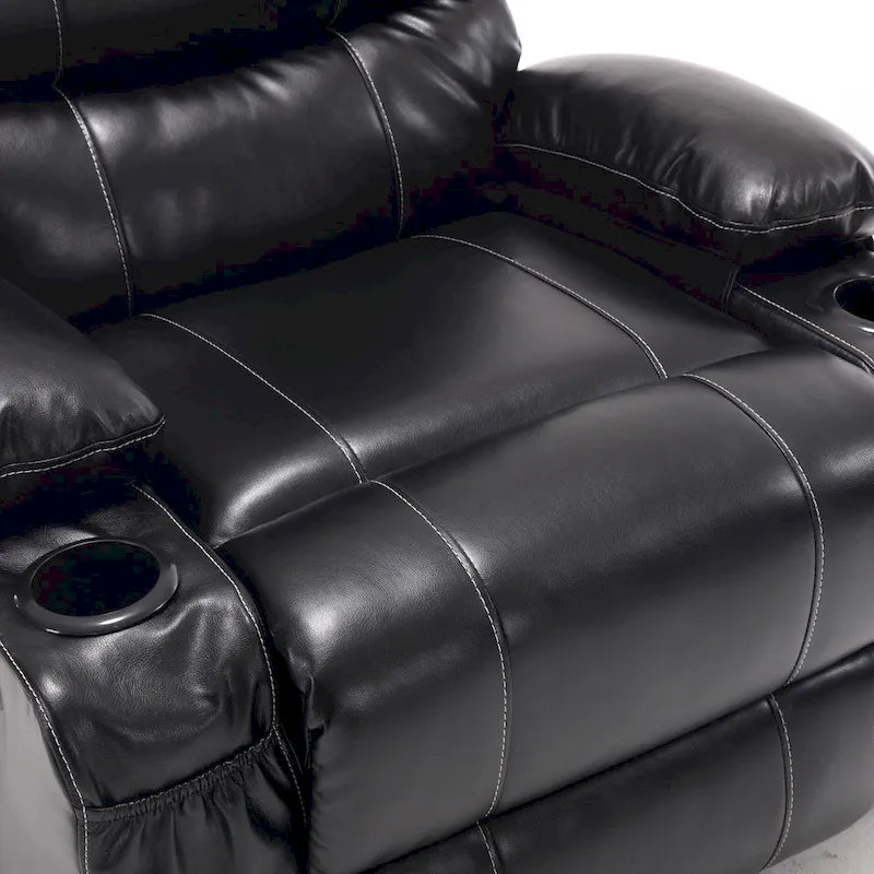 Fauteuil inclinable releveur avec 8 points de massage, chaleur lombaire et porte-gobelets — Pour seniors