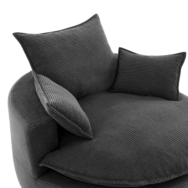 360 Swivel Accent Chair, Barrel Chair Swivel Round Sofa Chair with Cushion for Living Room