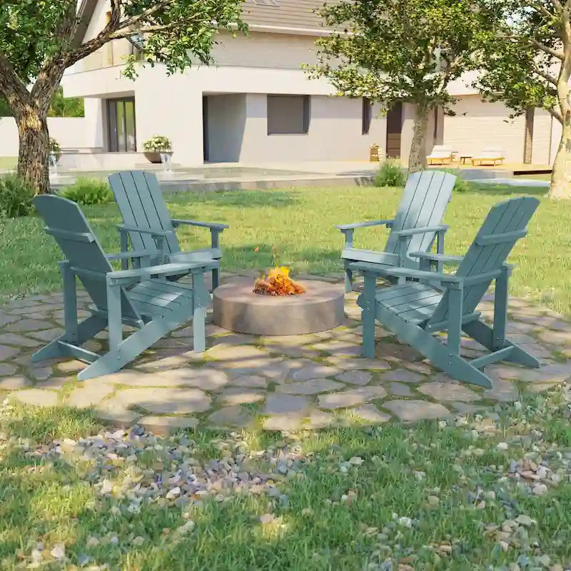 Bonosuki Weather-resistant Wood Outdoor Adirondack Chairs-Set of 4