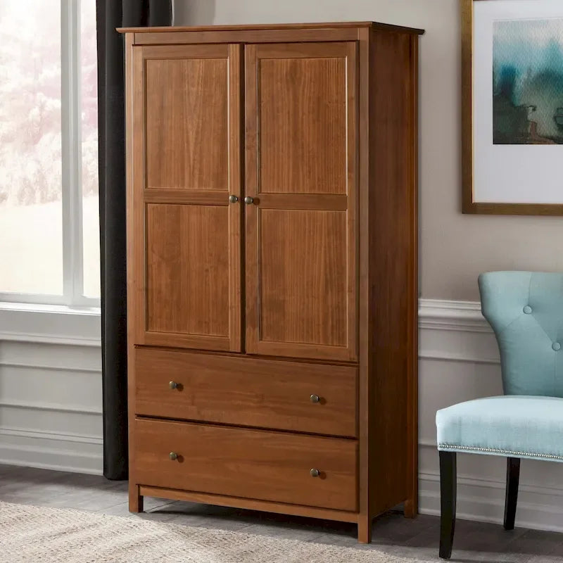 2-Door Solid Wood Armoire - 41x72x22