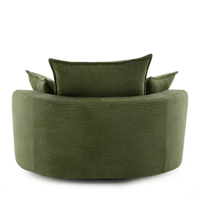 360 Swivel Accent Chair, Barrel Chair Swivel Round Sofa Chair with Cushion for Living Room
