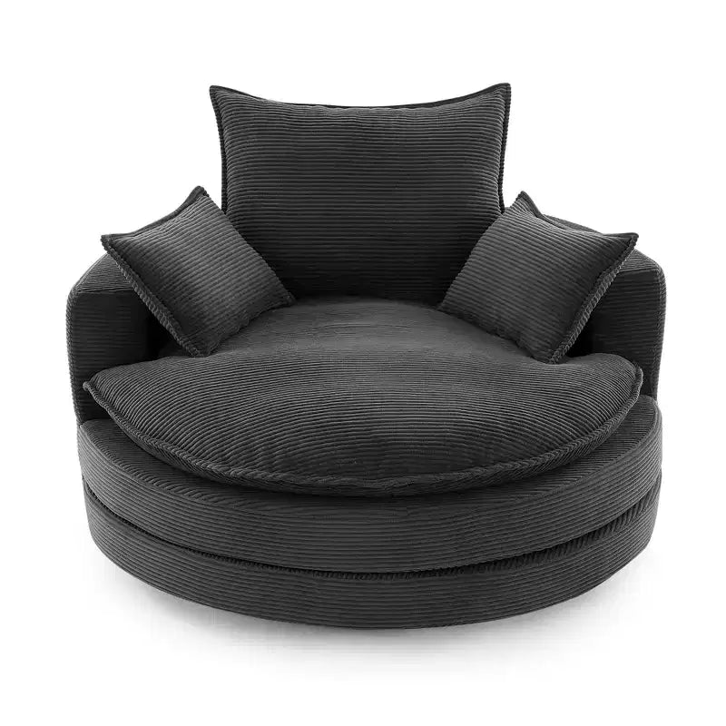 360 Swivel Accent Chair, Barrel Chair Swivel Round Sofa Chair with Cushion for Living Room
