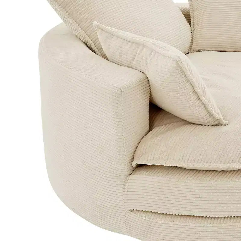 360 Swivel Accent Chair, Barrel Chair Swivel Round Sofa Chair with Cushion for Living Room