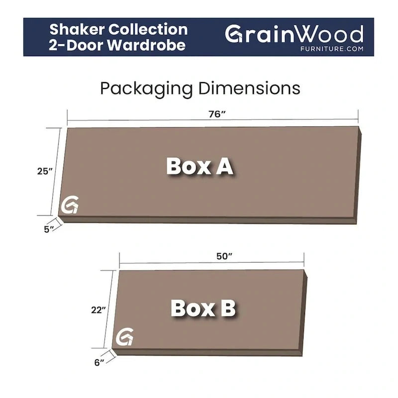 2-Door Solid Wood Armoire - 41x72x22