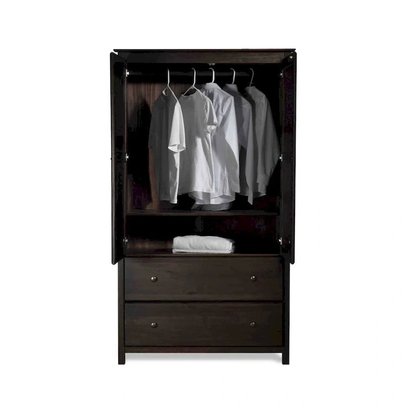 2-Door Solid Wood Armoire - 41x72x22