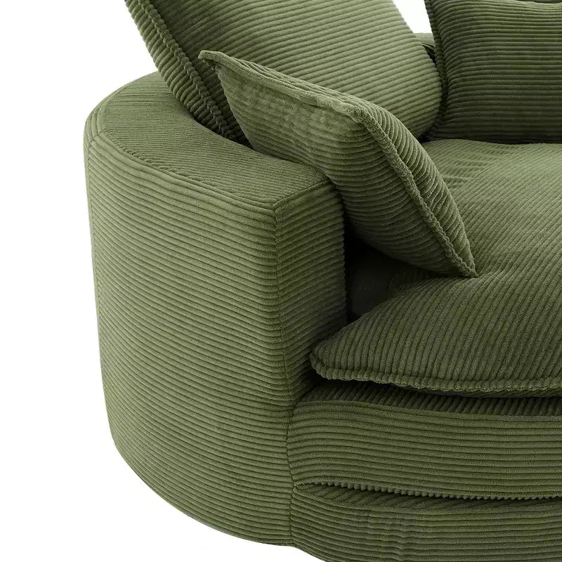 360 Swivel Accent Chair, Barrel Chair Swivel Round Sofa Chair with Cushion for Living Room