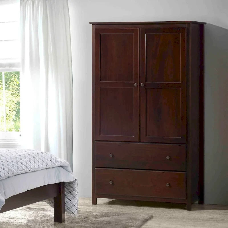 2-Door Solid Wood Armoire - 41x72x22