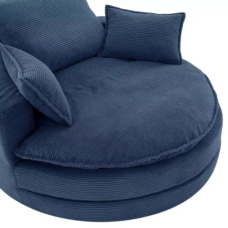 360 Swivel Accent Chair, Barrel Chair Swivel Round Sofa Chair with Cushion for Living Room
