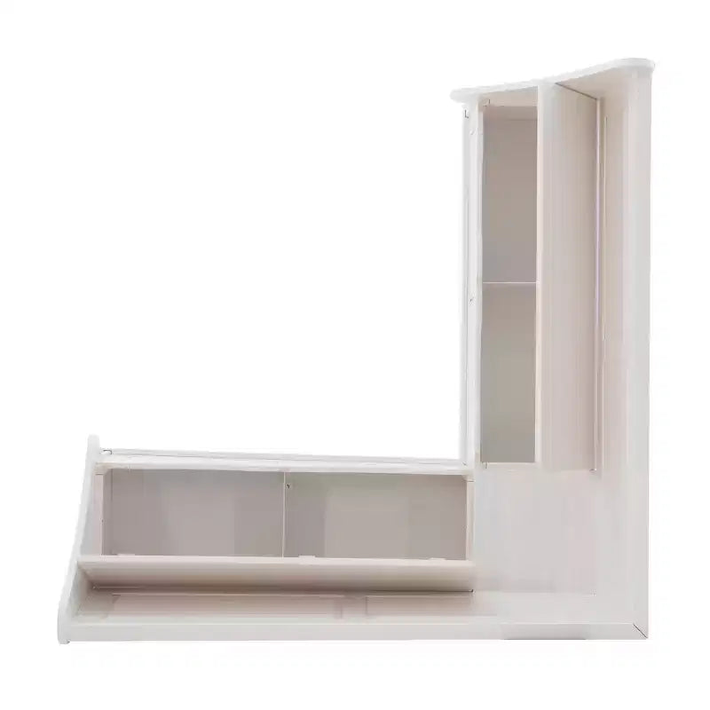 Tobin Traditional Solid Wood Backless Storage Corner Nook Breakfast Bench Cushion White - Linon