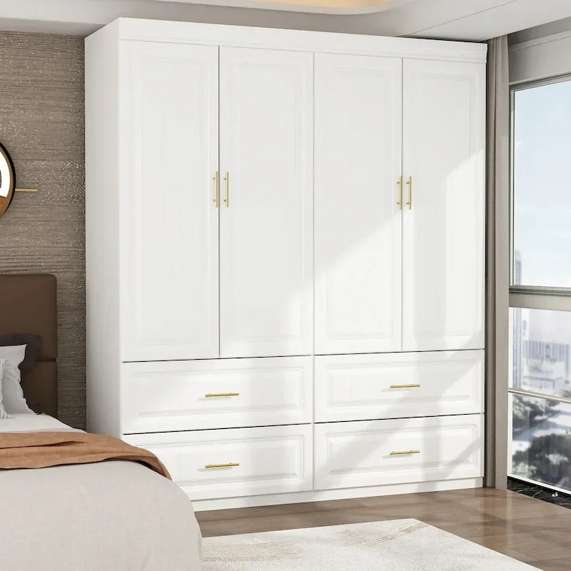 93.9H/74.2H Armoires Wardrobe Closet Cabinet Hanging Drawers Storage