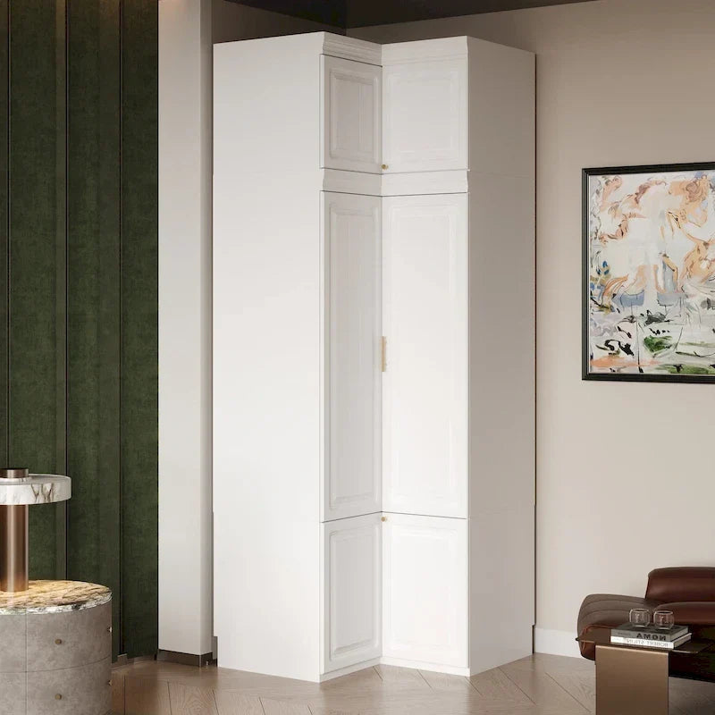 93.9H/74.2H Armoires Wardrobe Closet Cabinet Hanging Drawers Storage