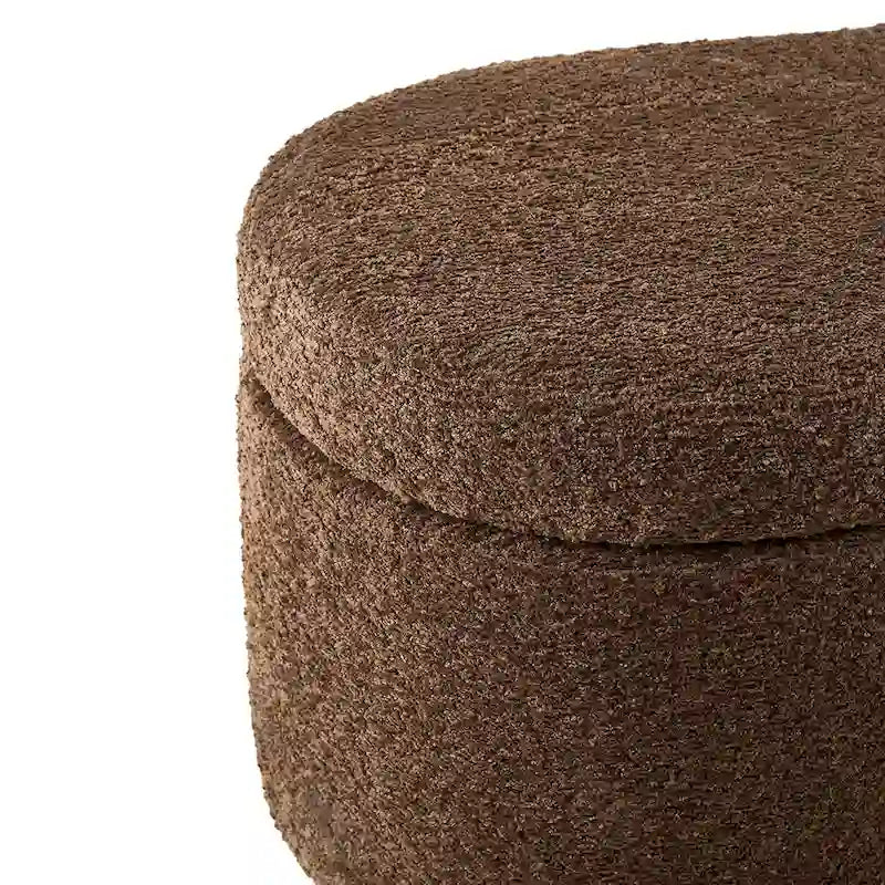 INK+IVY Bailey Taupe Boucle Flip Top Storage Bench