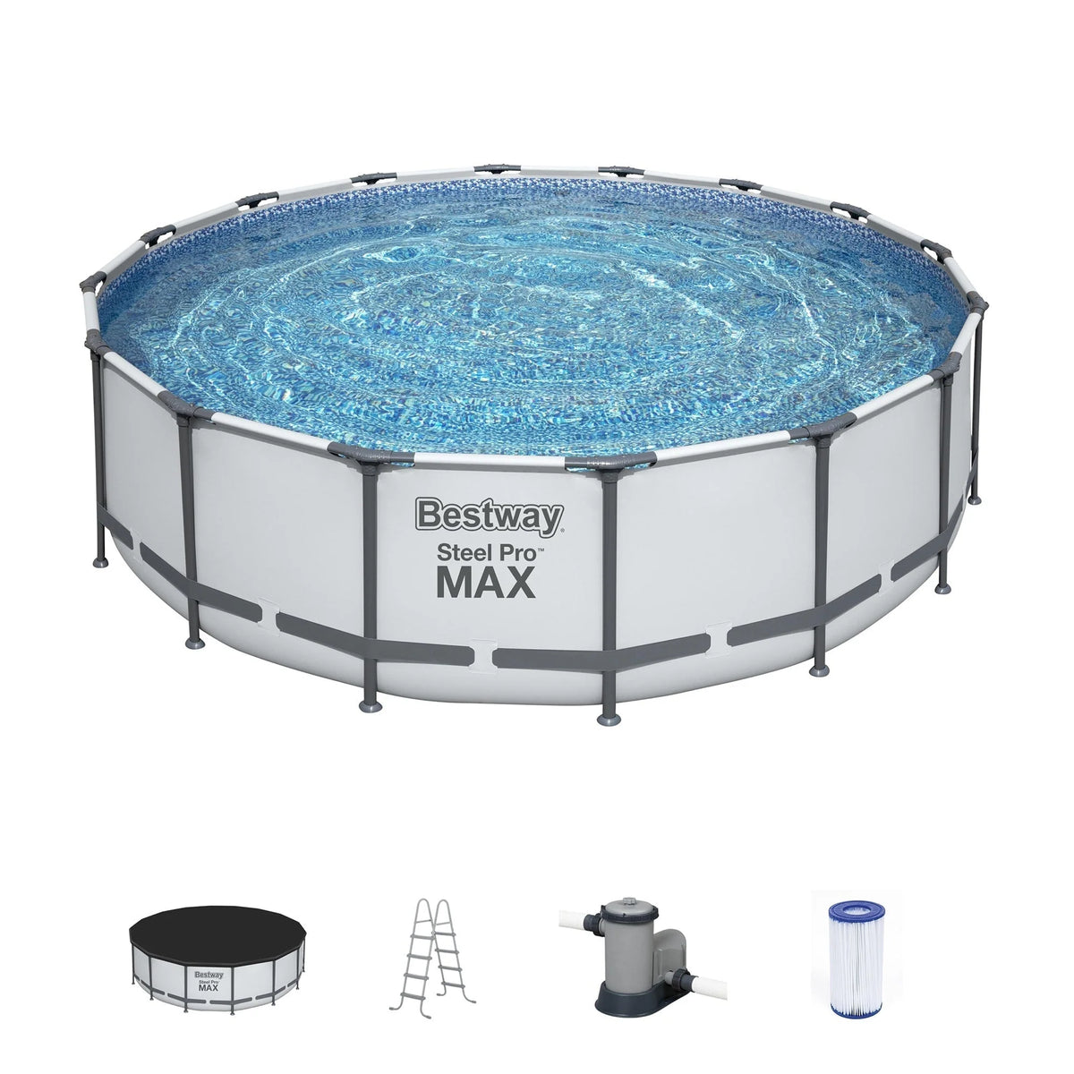 Bestway Steel Pro MAX Round Above Ground Swimming Pool with Pump & Cover