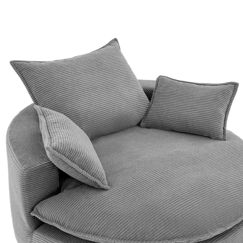 360 Swivel Accent Chair, Barrel Chair Swivel Round Sofa Chair with Cushion for Living Room