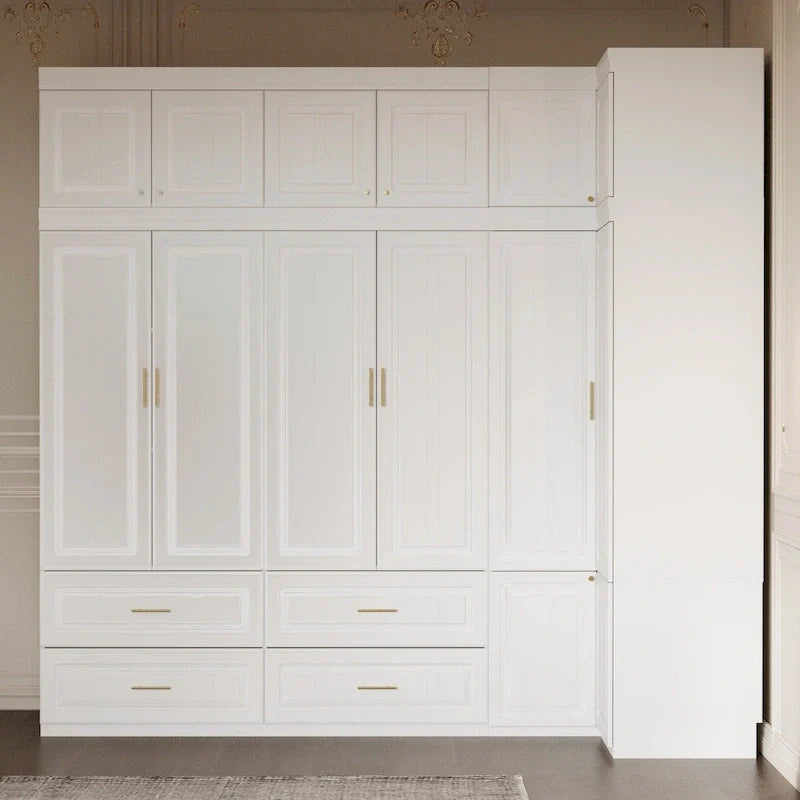 93.9H/74.2H Armoires Wardrobe Closet Cabinet Hanging Drawers Storage