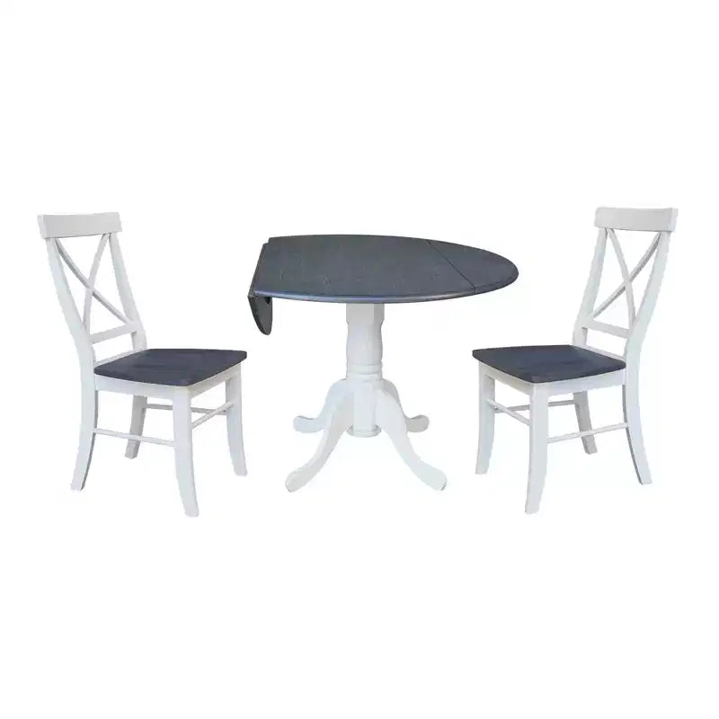 42 Mase Dual Drop Leaf Table with 2 X Back Chairs - International Concepts