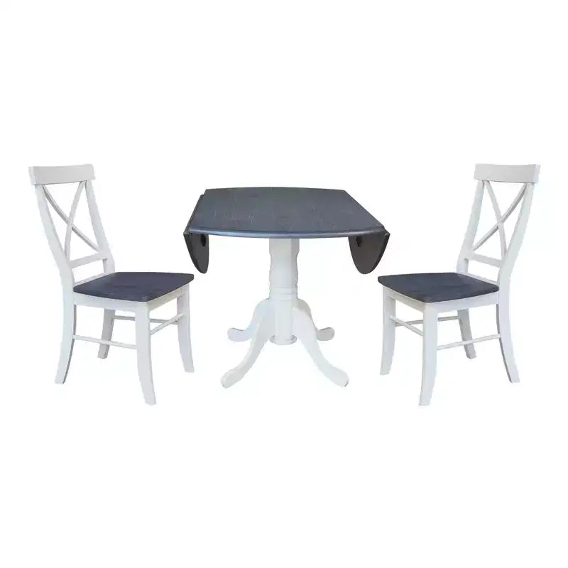 42 Mase Dual Drop Leaf Table with 2 X Back Chairs - International Concepts