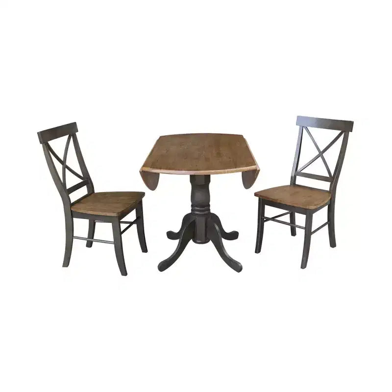 42 Mase Dual Drop Leaf Table with 2 X Back Chairs - International Concepts