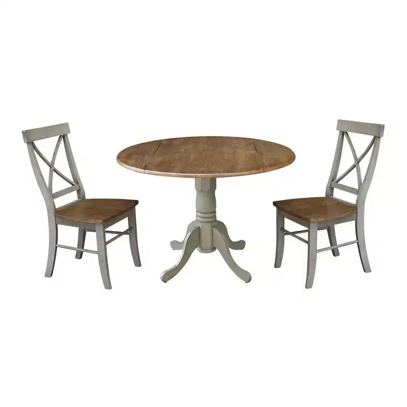 42 Mase Dual Drop Leaf Table with 2 X Back Chairs - International Concepts
