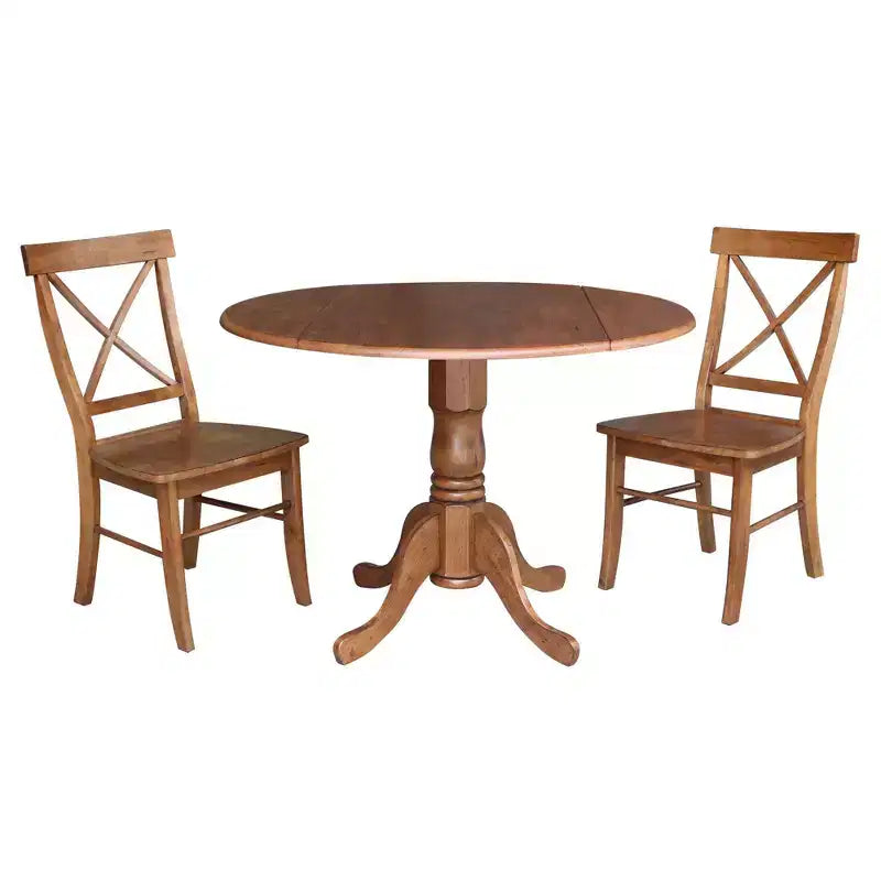 42 Mase Dual Drop Leaf Table with 2 X Back Chairs - International Concepts