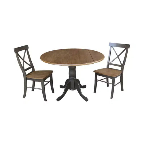42 Mase Dual Drop Leaf Table with 2 X Back Chairs - International Concepts